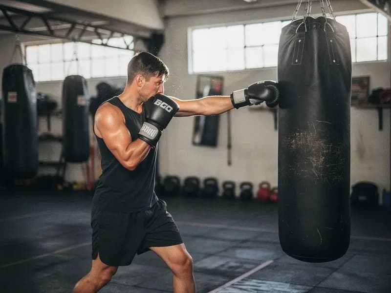 Person boxing to burn calories