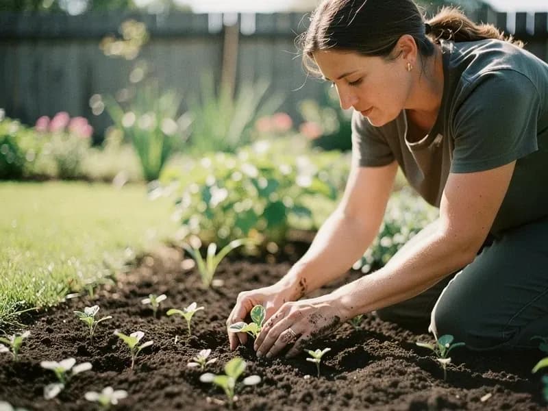 Person gardening to burn calories