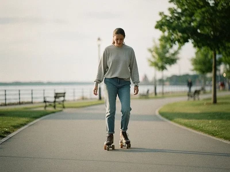 Person skating to burn calories