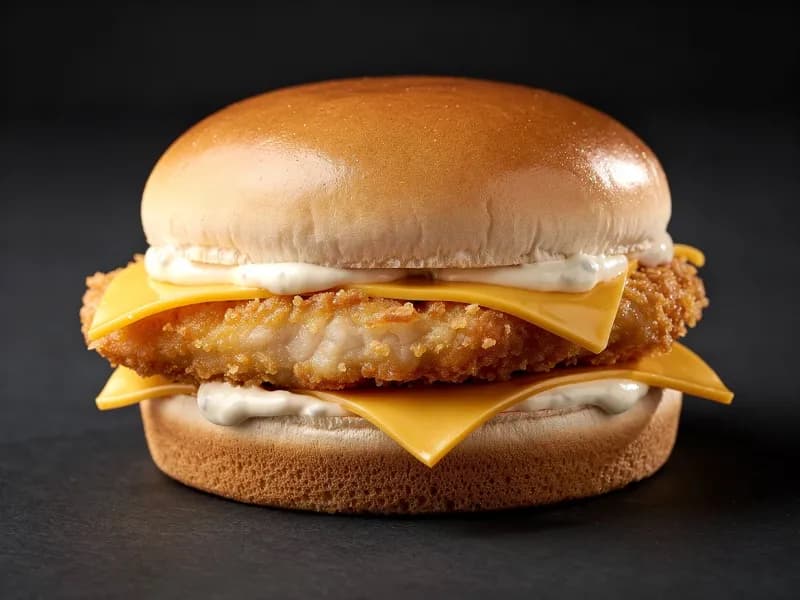 McDonald's Filet-O-Fish with steamed regular bun, breaded fish fillet (pollock), tartar sauce