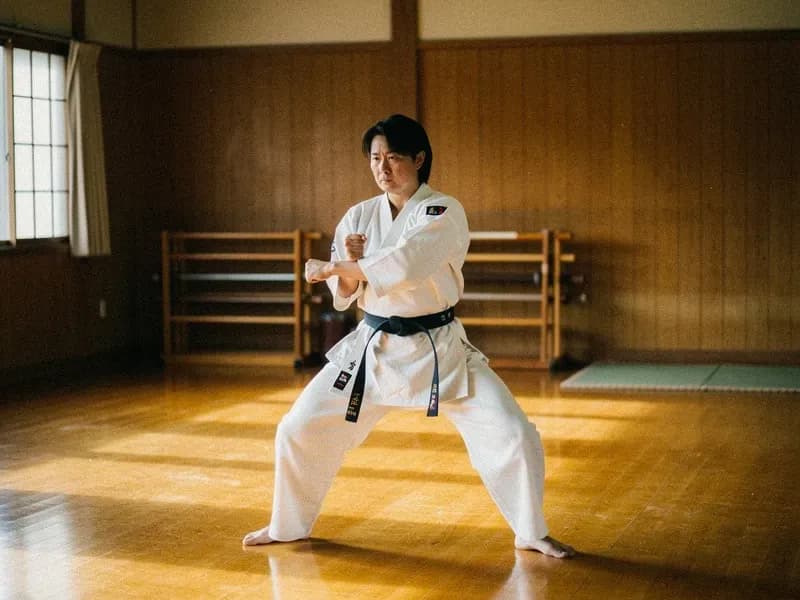 Person martial arts to burn calories