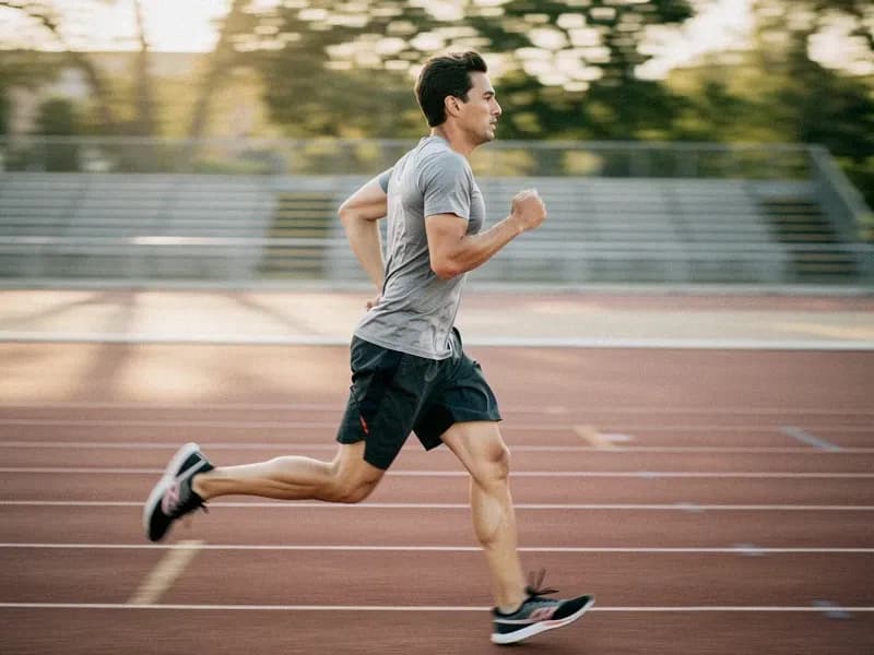 Person running to burn calories