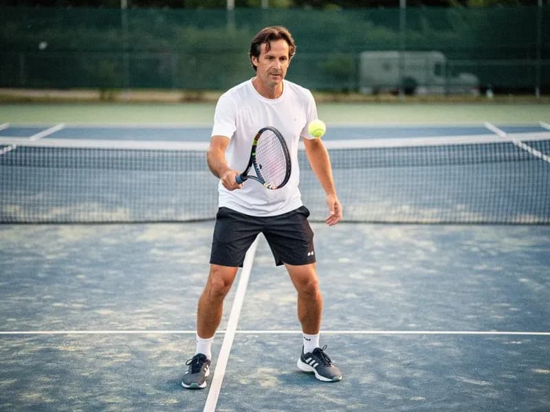 Person tennis to burn calories