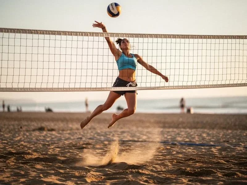 Person volleyball to burn calories