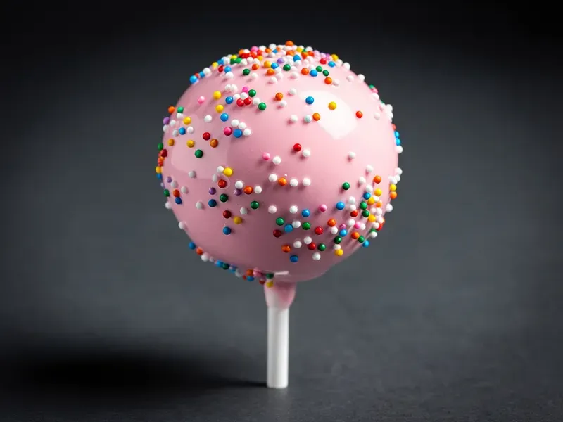 Starbucks Birthday Cake Pop with cake crumb base, white chocolate coating, frosting and sprinkles