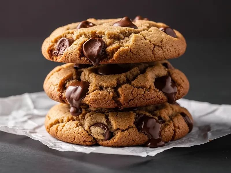 Subway Chocolate Chip Cookie with enriched flour and sugar base, margarine and vegetable oil, chocolate chips