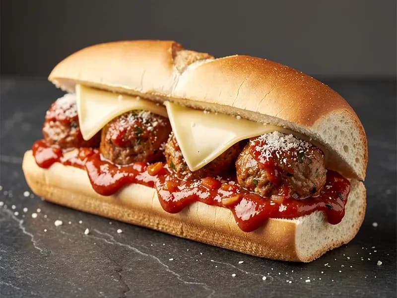 Subway Meatball Marinara 6-Inch with italian bread (6-inch), beef and pork meatballs (4-5), marinara sauce