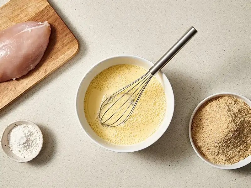 Step 3: In a separate bowl, whisk together the egg and milk to make an egg wash.