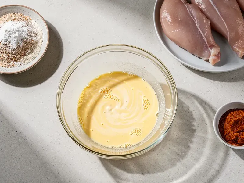 Step 3: In a separate bowl, whisk together the egg and milk to make an egg wash.