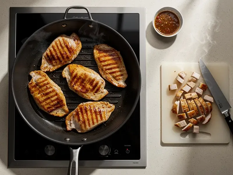Step 5: Grill or pan-sear the marinated chicken over high heat for 5-6 minutes per side