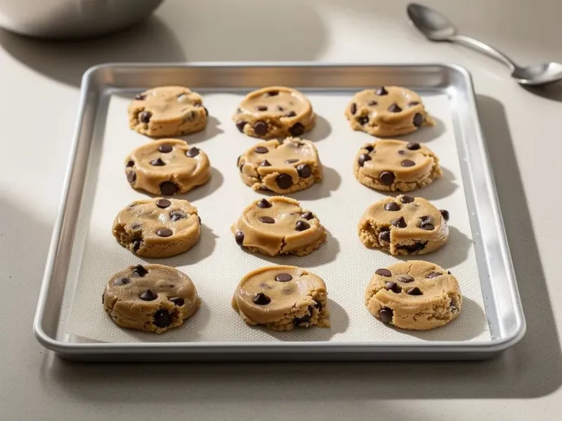 Step 6: Drop rounded tablespoons of dough onto the prepared baking sheets, spacing them