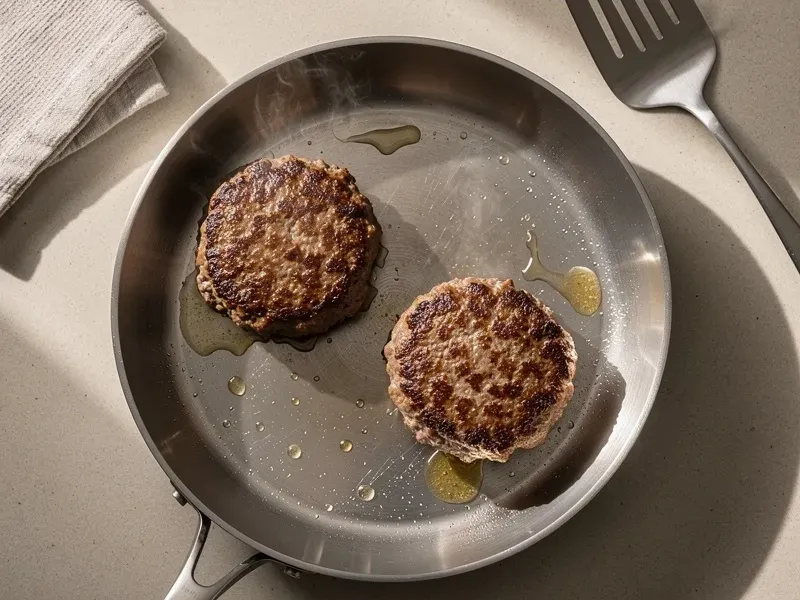 Step 2: Heat a skillet or flat griddle over medium-high heat until it is very hot. Place