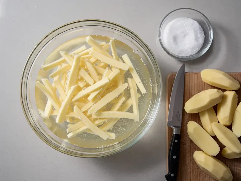 Step 1: Peel the potatoes and cut them into thin matchsticks about 0.5cm (1/4 inch) wide
