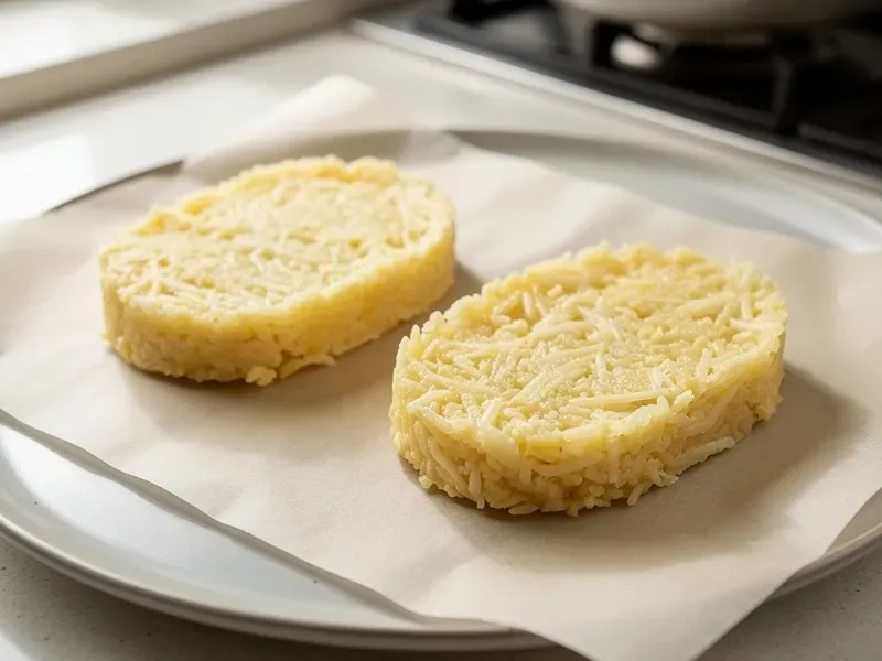 Step 3: Divide the mixture into two equal portions and form each into an oval patty abou