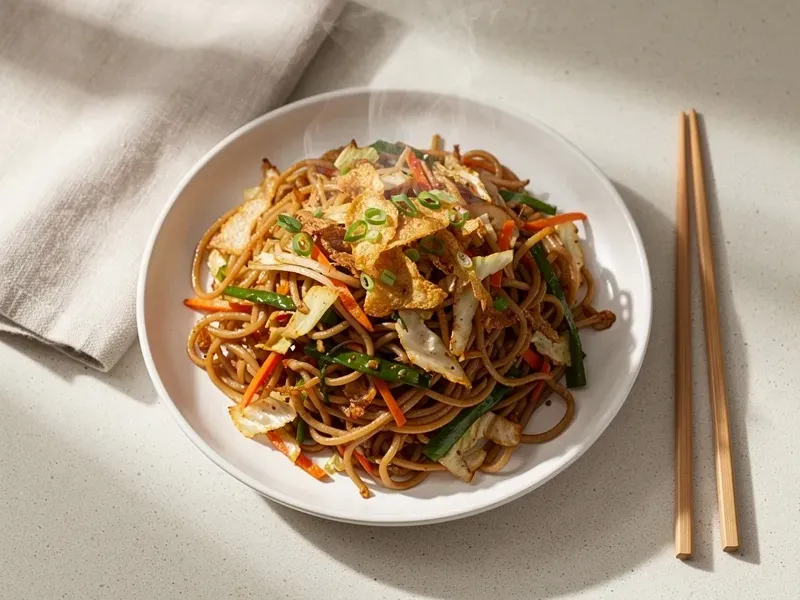 Step 7: Serve immediately while the noodles are still hot and slightly crispy on the edg