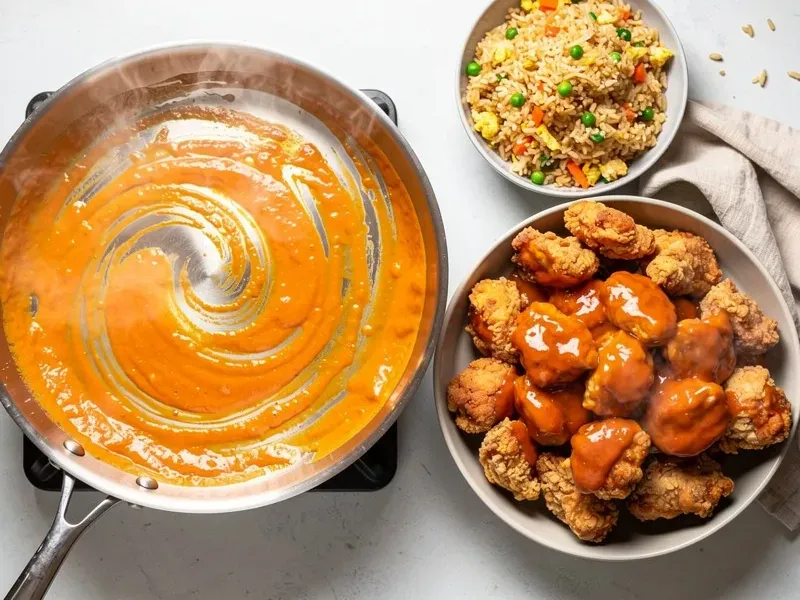 Step 8: Add the cornstarch slurry to the sauce and stir until thickened, about 1 to 2 mi