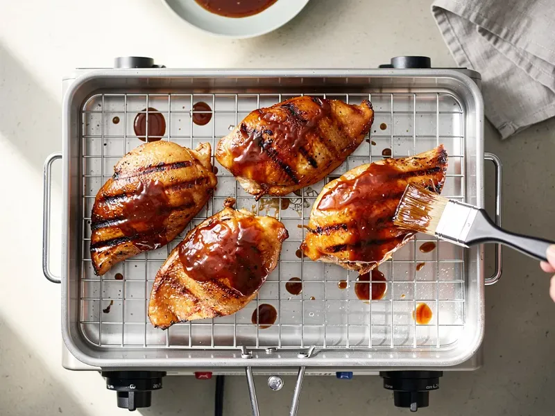 Step 5: Brush the thickened teriyaki glaze over the chicken during the last 2 minutes of