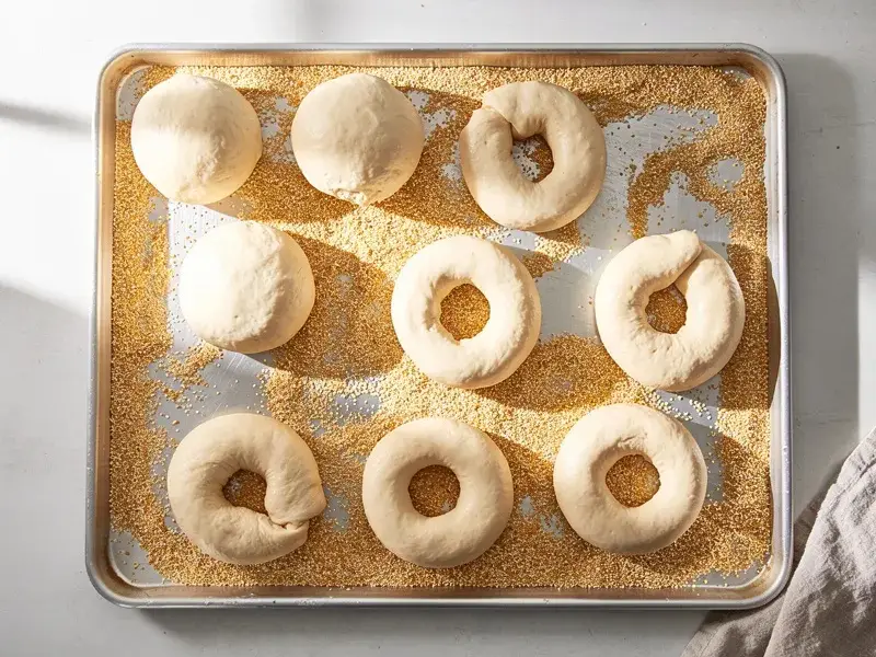 Step 3: Divide the dough into 8 equal pieces (about 100g / 3.5 oz each). Roll each piece