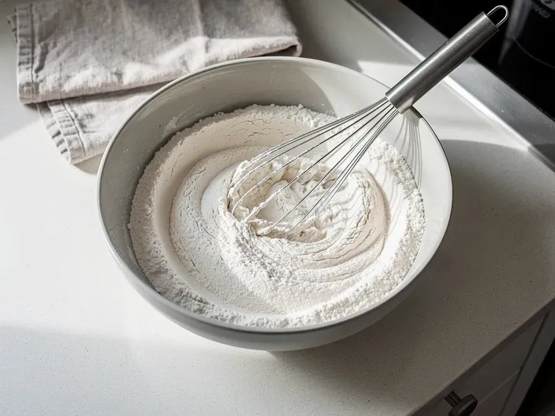 Step 2: Whisk together the flour, baking soda, and salt in a medium bowl.