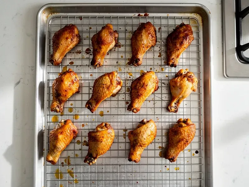 Step 4: For oven baking: preheat the oven to 220C (425F). Arrange the seasoned wings in